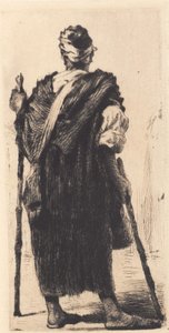 Arab Beggar Seen from Behind