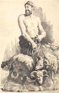 The Shepherd with the Rams by Frans Schwartz