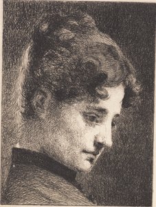 Profile Head of a Young Girl, Facing Right by Frans Schwartz