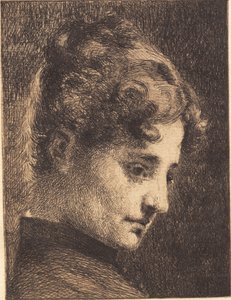 Profile Head of a Young Girl, Facing Right by Frans Schwartz