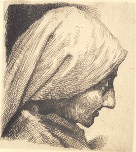Test Plate: Old Woman with Headscarf, Profile