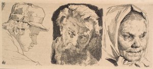 Test Plate: Three Heads by Frans Schwartz
