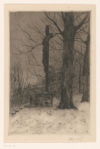 Crucifix Next to Tree by Frans Smissaert (signed by artist)