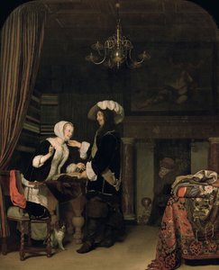 Cavalier in the Shop by Frans van Mieris the Elder