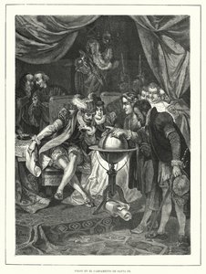 Christopher Columbus in the camp of Santa Fe, Spain by Franz (after) Kollarz