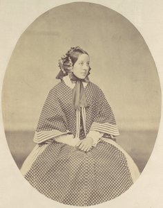 Young Woman in Dotted Dress, 1850s-60s