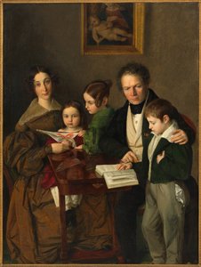 The composer Johann Baptist Gänsbacher and his family by Franz Anton Stecher