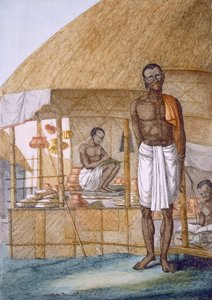 Shopkeeper Selling Pots, Bananas and Grains, from 