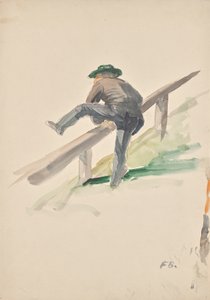 Man Climbing Over a Railing