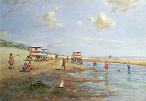 Beach Scene by Franz Helfferich
