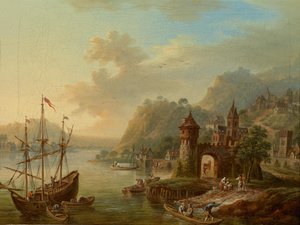 A Rhineland Landscape by Franz Hochecker