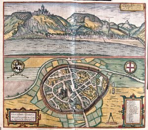 Accurate Illustration of the Town of Munstermaifeld in Maifeld, Germany by Franz Hogenberg