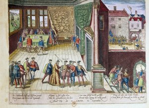 Arrest of Lamoral, Count of Egmont and Philippe de Montmorency, Count of Hornes for Their Opposition to King Philip II of Spain. They Were Executed in 1568. 1653 Engraving by F by Franz Hogenberg