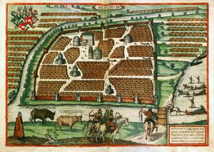 Map of Moscow (Russia) - Work by Frans Hogenberg by Franz Hogenberg
