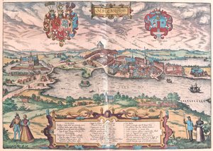 Gottorf Castle at Schleswig, Northern Germany (engraving)