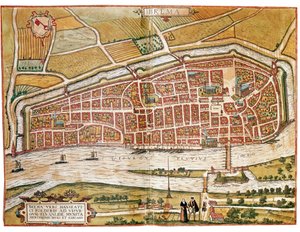 Map of Bremen (engraving) by Franz Hogenberg