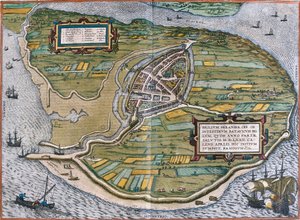 Plan of Brielle, Netherlands by Franz Hogenberg