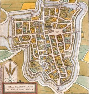 Plan of Ypres, Belgium