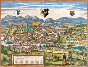 Plan of Kempten, Germany by Franz Hogenberg