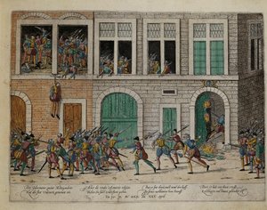 Taking of Valence after hanging of Governor La Motte-Gondrin, April 25 by Franz Hogenberg