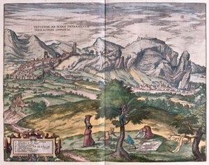 Terracina, Italy (engraving) by Franz Hogenberg
