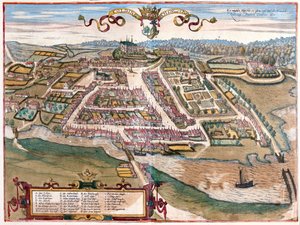 The Port of Kolding on the Jutland Peninsula, Denmark (engraving) by Franz Hogenberg