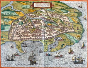 View of Alexandria, Egypt by Franz Hogenberg