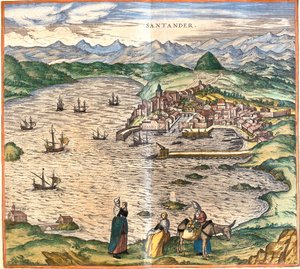 View of Santander, Spain by Franz Hogenberg