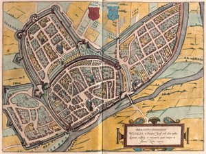 Wesel in North Rhine-Westphalia, Germany (engraving)