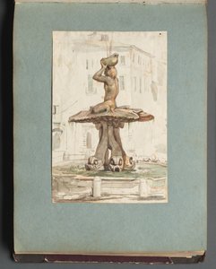 Album with Views of Rome and Surroundings, Landscape Studies, page 17a: Roman Fountain