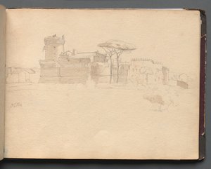 Album with Views of Rome and Surroundings, Landscape Studies, page 28a: Ostia by Franz Johann Heinrich Nadorp