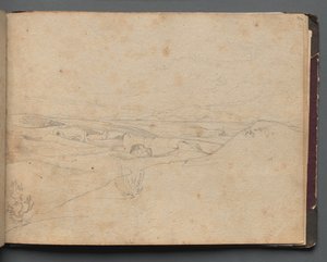 Album with Views of Rome and Surroundings, Landscape Studies, page 40a: Roman Landscape by Franz Johann Heinrich Nadorp