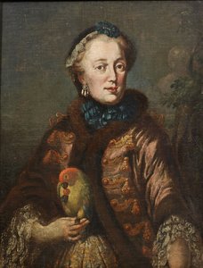 Portrait of Maria Anna Sophia of Saxony (1728-1797), Electress of Bavaria with a Bird by Franz Joseph Winder