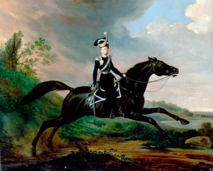Equestrian Portrait of Grand Prince Alexander Nikolayevich by Franz Kruguer