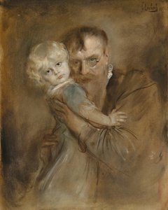 Self-Portrait with Daughter Marion by Franz von Lenbach
