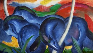 Big Blue Horses by Franz Marc