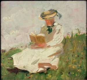 Woman Reading in Green by Franz Marc