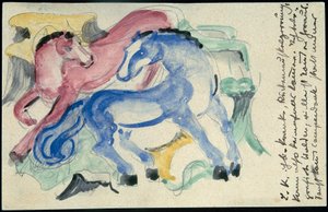 Red and Blue Horses by Franz Marc