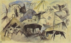 The Unfortunate Land of Tyrol (Sketch) by Franz Marc