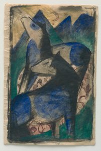 Two Blue Horses by Franz Marc