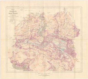 Map of the Gavarnie Massif and Mont Perdu, 1914 by Franz Schrader