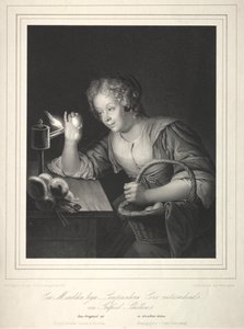 Girl Candling Eggs