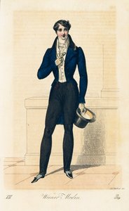 Gentleman with dark blue overskirt by Franz Stober