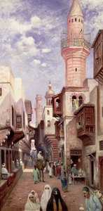 An Arab Street Scene by Franz Wilhelm Odelmark