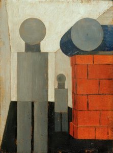 Two People in Perspective Construction by Franz Wilhelm Seiwert