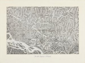 Perspective Map of the Marchfeld. Surroundings of Sachsengang by Franz Xaver Schweickhardt