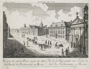 Optical View/View of the Large Squares toward the Old South Presbyterian Church in Boston, c. 1776