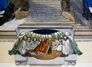 And new progeny descends from heaven, Purgatory, canto XXII, Divine Comedy of Dante Alighieri, illustration by Franz von Bayros