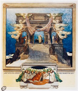 And New Progeny Descends from Heaven, Verse 72, Purgatorio, Canto XXII, The Divine Comedy, by Dante Alighieri, Illustration by Franz Von Bayros