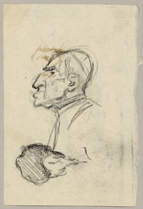Portrait Study of a Cardinal, verso: Mule in Rear View (?) by Franz von Lenbach